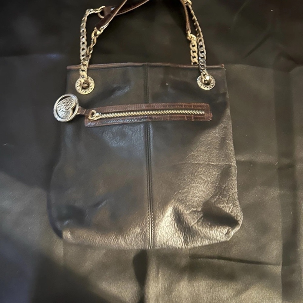 Brighton Black Shoulder Bag with Chain Handles - Picture 1 of 3